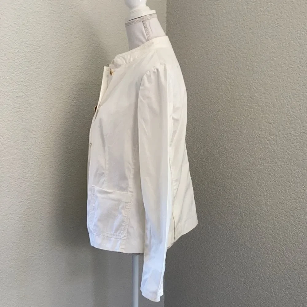 Talbots White Ivory Button Down Jacket